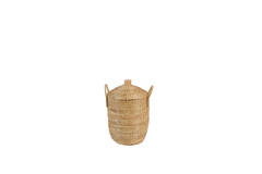 Basket S/2 Ø31x48+Ø40x67 cm VELERA seagrass+rattan natural