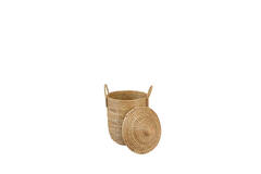 Basket S/2 Ø31x48+Ø40x67 cm VELERA seagrass+rattan natural