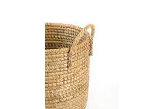 Basket S/2 Ø31x48+Ø40x67 cm VELERA seagrass+rattan natural