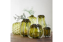 Vaas Ø21x30 cm MURELA glas olijf groen