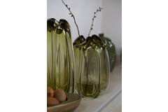 Vaas Ø21x30 cm MURELA glas olijf groen