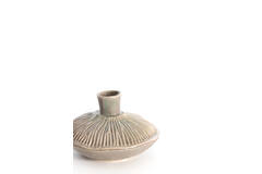 Vaas deco Ø15x9 cm NEIRA keramiek mat bruin-grijs