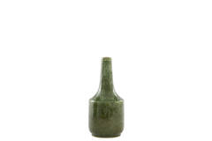 Vase deco Ø13x28,5 cm TEZU ceramics shiny dark green