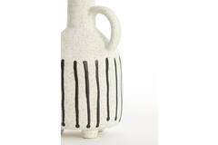 Vase deco 12x11x21,5 cm JONAI ceramics matt cream-black
