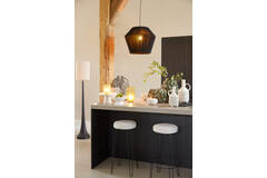 Vase deco 12x11x21,5 cm JONAI ceramics matt cream-black