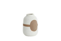 Vaas deco Ø15x21 cm DANAI keramiek mat crème-bruin