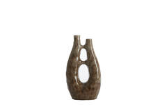 Vase deco 22x11x41 cm KATHA ceramics shiny brown