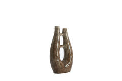 Vase deco 22x11x41 cm KATHA ceramics shiny brown