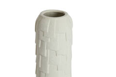 Vaas deco Ø14x34,5 cm LEIMA keramiek mat crème