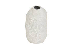 Vaas deco Ø18x28 cm KYANA keramiek crème+wit