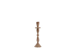 Candle stick Ø7x24,5 cm CASANDRA antique brown-grey