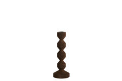 Kandelaar Ø12x25 cm DOZZA hout mat donker bruin