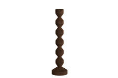 Candle stick Ø12x37 cm DOZZA wood matt dark brown