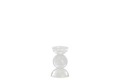 Kaarsenhouder Ø9,5x15,5 cm ITINGA glas bubbel helder