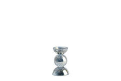 Candle stick Ø9,5x15,5 cm ITINGA glass bubble smoke