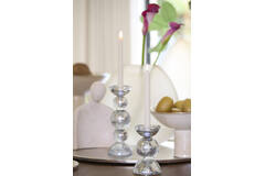 Candle stick Ø9,5x15,5 cm ITINGA glass bubble smoke