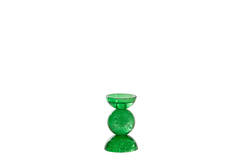Kaarsenhouder Ø9,5x15,5 cm ITINGA glas bubbel groen