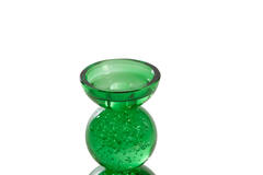 Kaarsenhouder Ø9,5x15,5 cm ITINGA glas bubbel groen