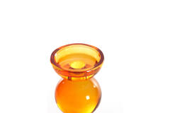 Candle stick Ø9,5x15,5 cm ITINGA glass orange