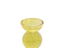 Candle stick Ø10x26,5 cm ITINGA glass bubble yellow