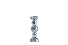 Candle stick Ø10x26,5 cm ITINGA glass bubble smoke