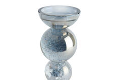 Candle stick Ø10x26,5 cm ITINGA glass bubble smoke