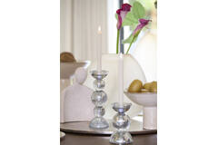 Candle stick Ø10x26,5 cm ITINGA glass bubble smoke