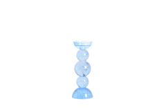 Candle stick Ø10x26,5 cm ITINGA glass bubble light blue