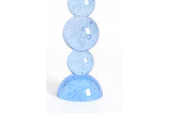 Candle stick Ø10x26,5 cm ITINGA glass bubble light blue