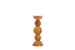 Candle stick Ø10x26,5 cm ITINGA glass milky dark brown