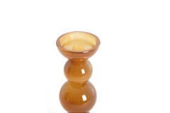 Candle stick Ø10x26,5 cm ITINGA glass milky dark brown