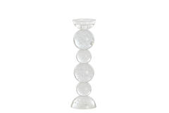 Candle stick Ø9,5x34 cm ITINGA glass bubble clear