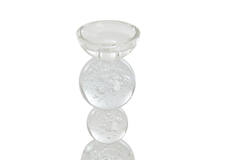 Candle stick Ø9,5x34 cm ITINGA glass bubble clear