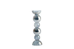 Candle stick Ø9,5x34 cm ITINGA glass bubble smoke