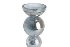 Candle stick Ø9,5x34 cm ITINGA glass bubble smoke