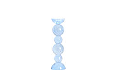 Candle stick Ø9,5x34 cm ITINGA glass bubble light blue