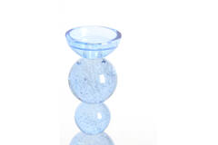 Candle stick Ø9,5x34 cm ITINGA glass bubble light blue