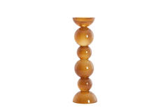 Candle stick Ø9,5x34 cm ITINGA glass milky dark brown