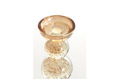 Candle stick Ø9,5x34 cm ITINGA glass bubble amber