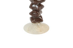 Candle stick Ø11,5x35 cm ESTINA cream+dark brown