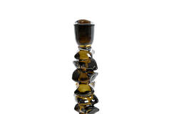 Candle stick Ø11x34 cm ESTIVA glass olive green