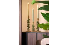 Candle stick Ø11,5x35 cm ESTINA brown+moss green