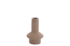 Candle stick Ø10x15,5 cm BURANO ceramics matt brown