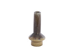 Candle stick Ø10x20,5 cm BURANO ceramics olive green-brown