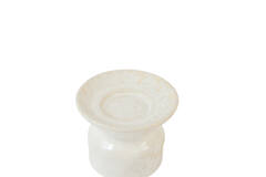 Candle holder Ø12x9 cm ATRANI ceramics shiny cream