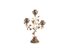 Candle stick 3L 29,5x12,5x44 cm SORYN burgundy+brown+gold