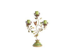 Candle stick 3L 29,5x12,5x44 cm SORYN green+brown+gold