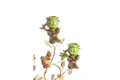 Candle stick 3L 29,5x12,5x44 cm SORYN green+brown+gold