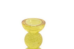 Candle stick Ø8x12 cm ITINGA glass bubble yellow