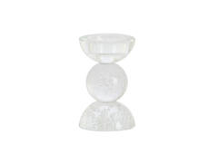 Candle stick Ø8x12 cm ITINGA glass bubble clear